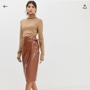NWT ASOS Faux Patent Leather Pencil Skirt